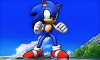 Sonic in the 3DS version of the game.