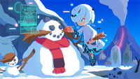 Sage makes snowmen of both herself and Dr. Eggman holidng hands at Chaos Island, for January 2024.