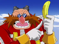 Eggman points at banana