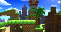 Classic Sonic in Green Hill Zone in Sonic Forces.