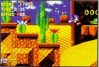 The only shot of Sand Shower Zone, a conceptual mockup. "Gator" exists within early prototypes of the game.