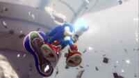 Sonic saved by a stone