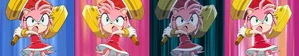 Amy's recycled animation. Missile Wrist Rampage (left), Sonic's Scream Test (left and right middle and right).