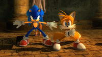 Sonic and Tails stand together Sonic 2006