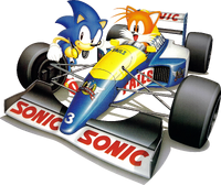 SegaSonic Art SonicTailsRacingcar