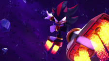 Shadow utilizing the small jets on his Air Shoes, from Sonic Prime.