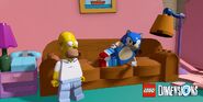 Sonic with Homer Simpson
