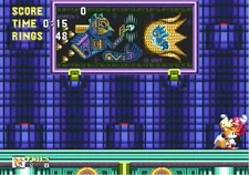 Super Tails fighting Knuckles.