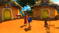 Ana in Mazuri's Town Stage on the Xbox 360/PlayStation 3 version of Sonic Unleashed.