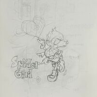 "Spider Girl" concept sketch by Satoshi Okano.
