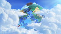 Sonic and Tails flying towards Lost Hex. This was the first revealed image for Sonic Lost World.