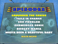 Disc 1 episode select screen