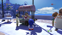 The Ice Cream Vendor in Apotos's Town Stage on the Xbox 360/PlayStation 3 version of Sonic Unleashed.