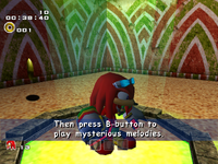 Knuckles obtaining the Mystic Melody.