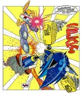 Bunnie luchando contra Mecha Sonic.