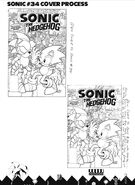 Cover sketches from Sonic the Hedgehog: Legacy Volume 2.