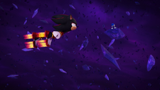 Shadow utilizing the small jets on his Air Shoes, from Sonic Prime.