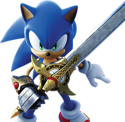 Sonic pose 97 from the official artwork set for #Sonic and the Black Knight  on #Wii.