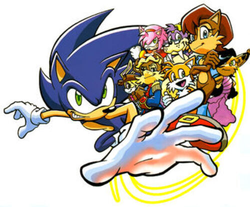 All the Sonic characters.  Freedom fighters, Sonic and shadow, Sonic heroes