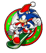 Sonic celebrating Christmas on Sonic Channel