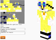 Kingston's Minecraft skin, made by one of my best friends, Erik-The-Okapi