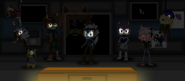 JJAnimatronic Replications of Jonic and friends stare the new Night Guard Down (non Animated) - by JonicOokami7