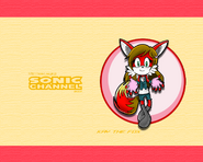 "Kay" the Fox Sonic Channel wallpaper. Wallpaper template from ohayonay.