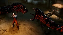 Two arms of darkness fighting over a human heart
