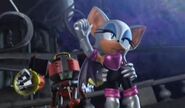 Rouge and Omega encourage Shadow to help Sonic defeat the Ifrit