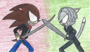 A battle image between kennedy and Xoph's character Xavis Pyrovolt. Thanks, Xoph!