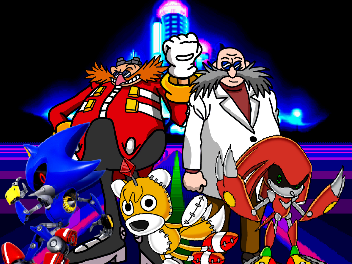 shadow the hedgehog, dr. eggman, maria robotnik, metal sonic, mighty the  armadillo, and 5 more (sonic and 2 more) drawn by 9474s0ul