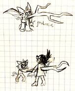 Zeleo using his proboscis and dark spear (interactions depicted are not canon).