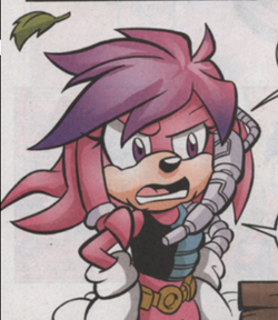 33561 - safe, artist:awesomeblossompossum, julie-su the echidna (sonic), echidna, mammal, monotreme, anthro, archie sonic the hedgehog, cc by-nc-nd, creative commons, sega, sonic the hedgehog (series), 2014, belt, boots, clothes, cybernetics, digital art