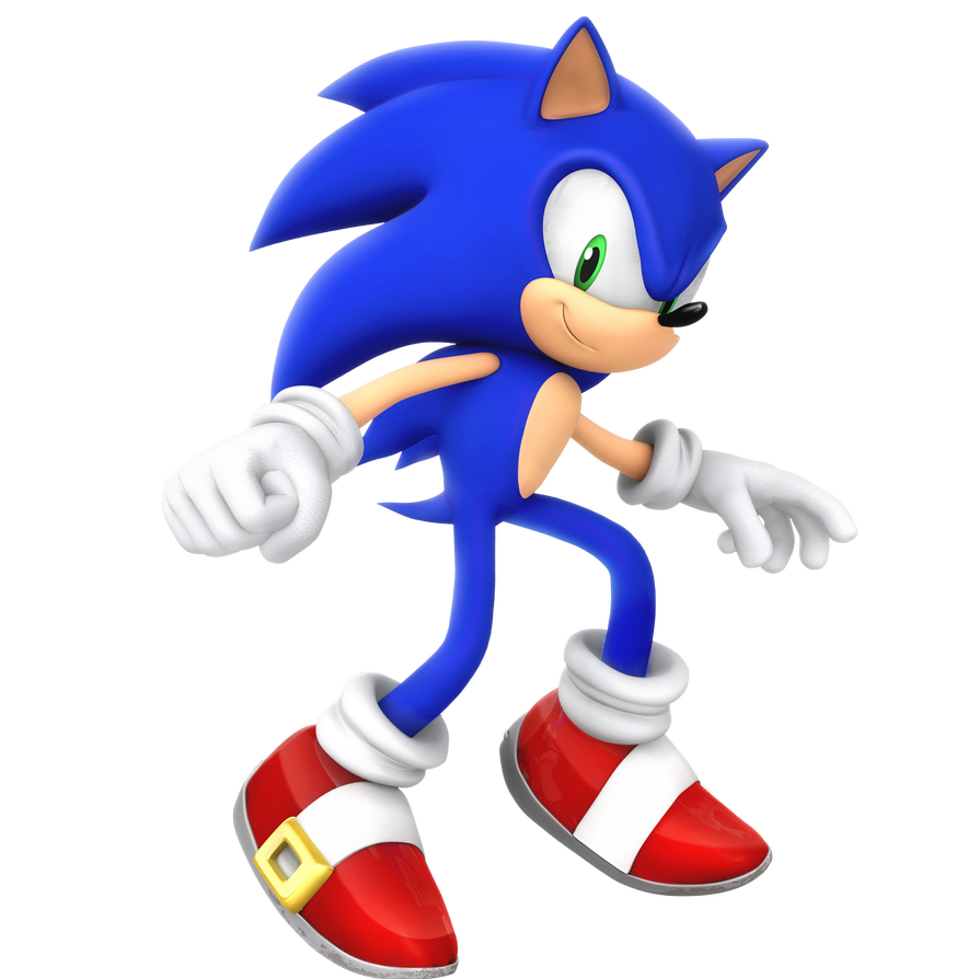 3d render of sonic the hedgehog running towards the viewer