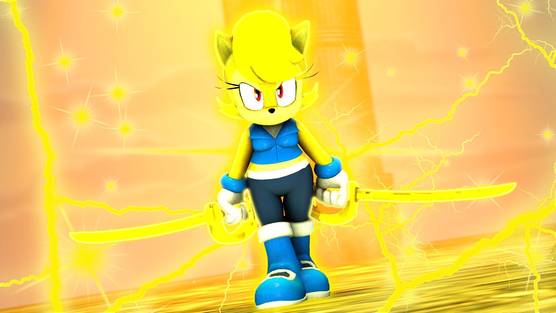 Sonic Frontiers - Super Sonic 2: Cyber Super Sonic by rossyfilms