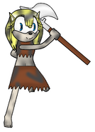 Madeline covered in tar