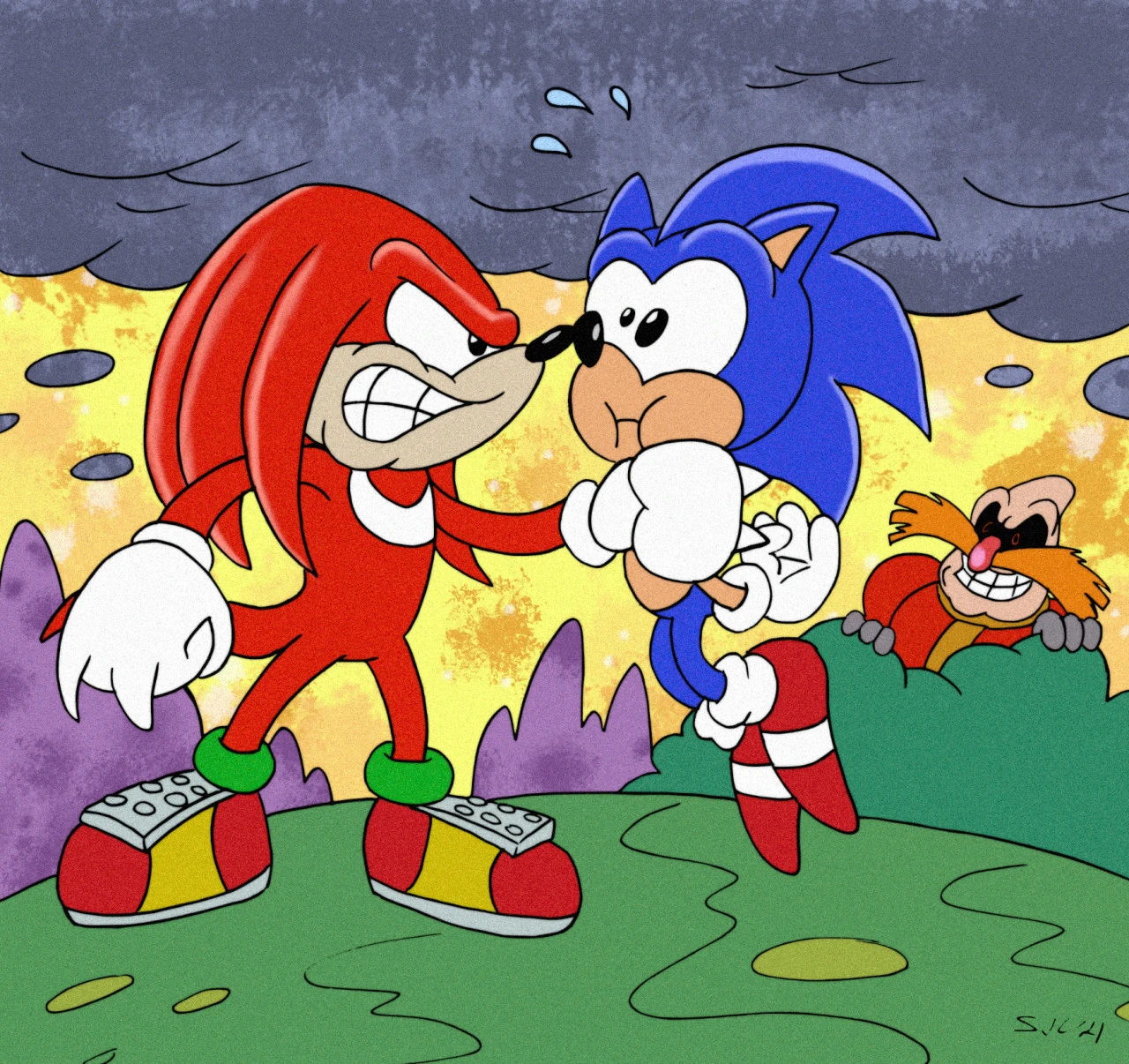Knuckles the Echidna (Adventures of Sonic the Hedgehog) | Sonic Fanon Wiki  | Fandom, image size:1280x1206