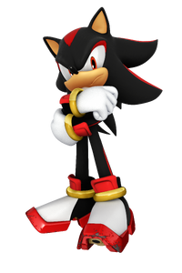 Shadow is laughing at Sonic, Shadow kinds looks happy.