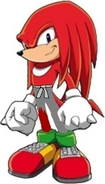 Knuckles in new, trademark outfit