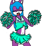 June as a cheerleader