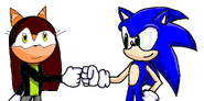 Sonic and Julie fist pucnh