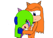 Sora holding a crying Nicole