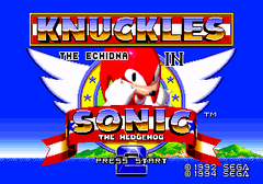 Schermo del titolo Screenshot - Knuckles the Echidna in Sonic the Hedgehog 2