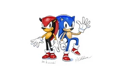 Fanartwork van Mighty en Sonic, getekend door  en .
