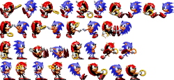 Mighty's sprites vergeleken met die van , .
