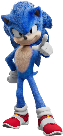 Sonic du film pointe du doigt