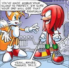 Tails reconforte Knuckles