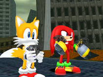 Knuckles bringing the Chaos Emeralds