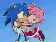 Amy tackle hugs Sonic