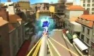 Sonic grindet in Rooftop Run aus Sonic Unleashed